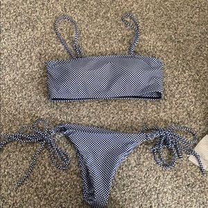dark blue/ white bikini - size S